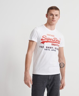 Superdry Vintage Logo Fade Férfi Pólók Fehér | YPXVC0619